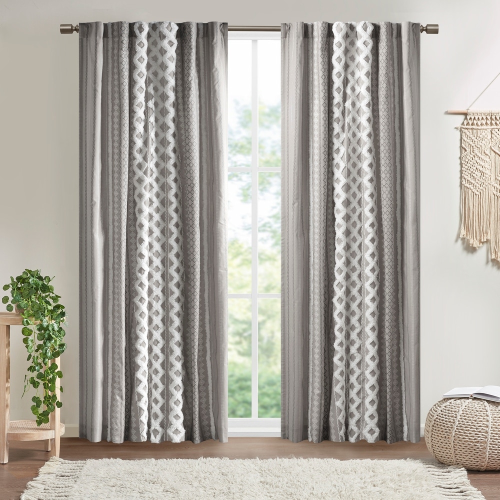 Grey Geometric Curtains Bed Bath Beyond
